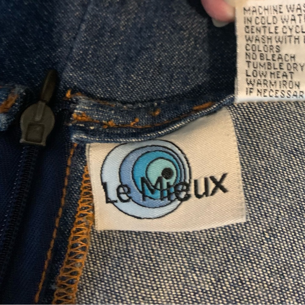 Le Mieux Dress Women 6 Blue Shift Denim Sweetheart Frayed Cotton Preppy no tags - Picture 5 of 13